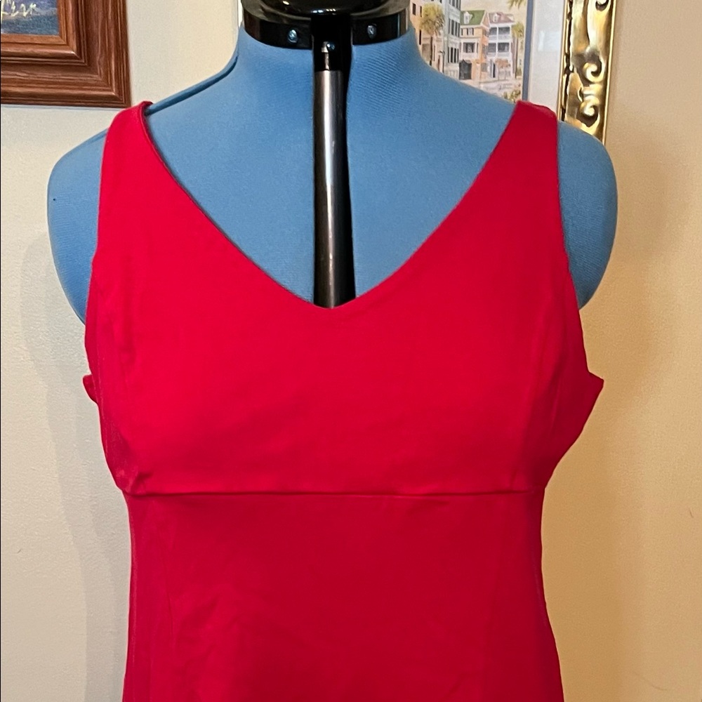 Ladies summer dress In a vibrant pink almost light burgandy. Should fit 18